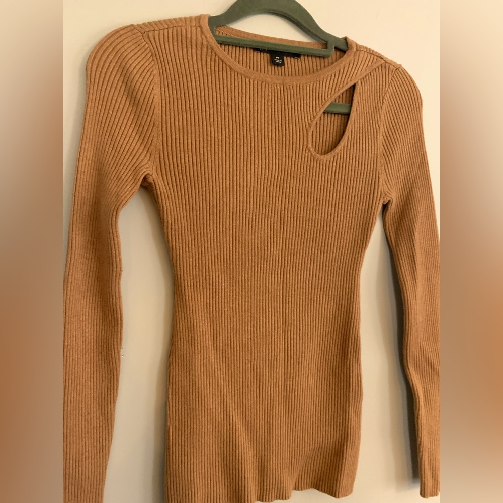 INC International Concepts Tan Sweater with Cutout Size SP